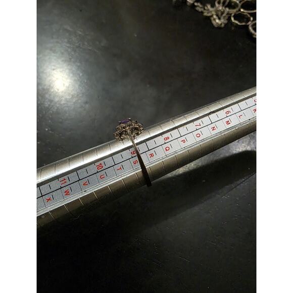 Sterling Silver Purple Stone Ring Size 9.25 - Picture 3 of 3